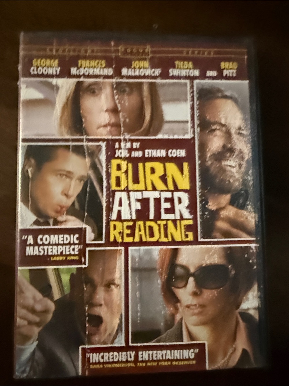 Burn After Reading DVD - Yellow Cover